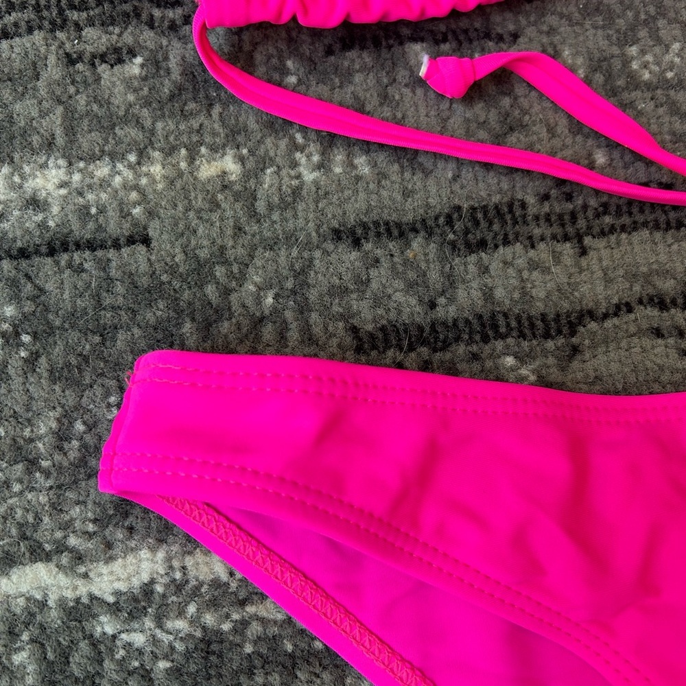SHEIN Hot Pink Triangle High-Waisted Bikini - Picture 5 of 7